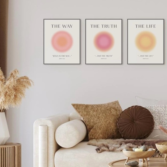 Christian Art Prints, 3 Pieces - Jesus is The Way, The Truth, The Life, 8”x10” - Picture 5 of 5